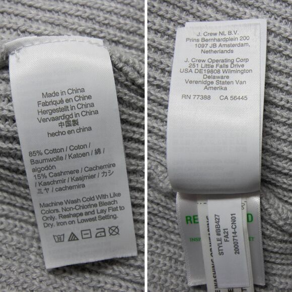 NWOT J Crew Ribbed cotton-cashmere relaxed turtleneck sweater, gray, XS - Picture 10 of 13